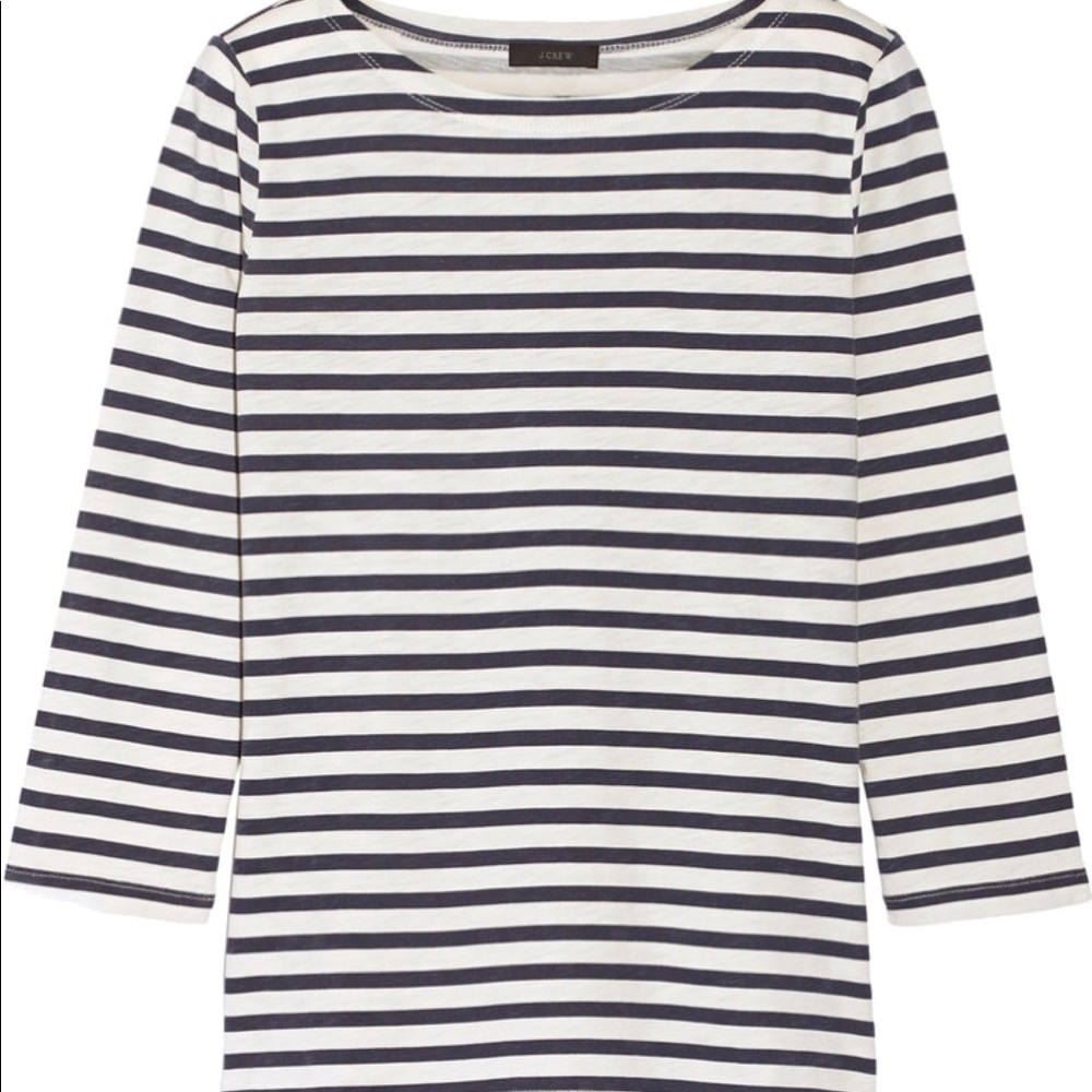 Saint James Breton shirt, navy/cream sz XL